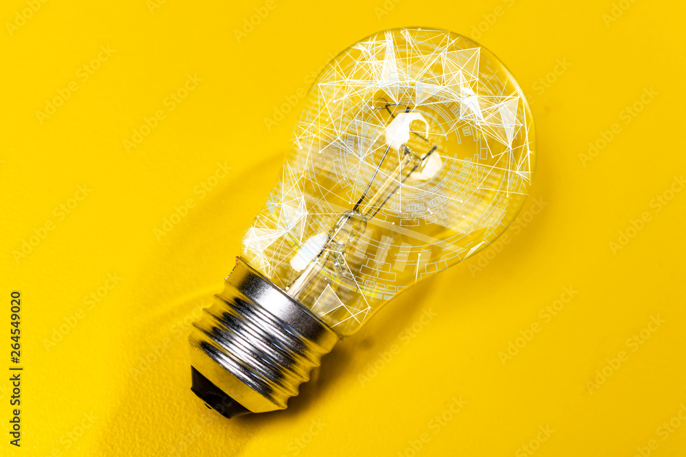 light bulb and futuristic technology inside it b light bulb and futuristic technology inside it b