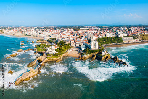 Biarritz aerial panoramic view, France photo