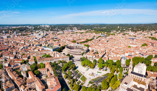 Nimes Arena aerial view, France