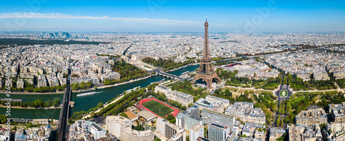 Paris aerial panoramic view, France