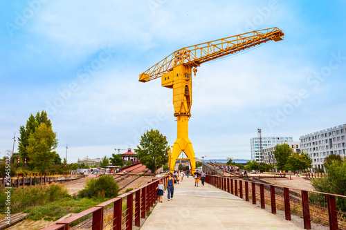 Quadro su tela Grue Titan Jaune Yellow Titan Crane