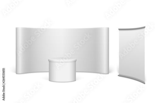 White blank trade show booth