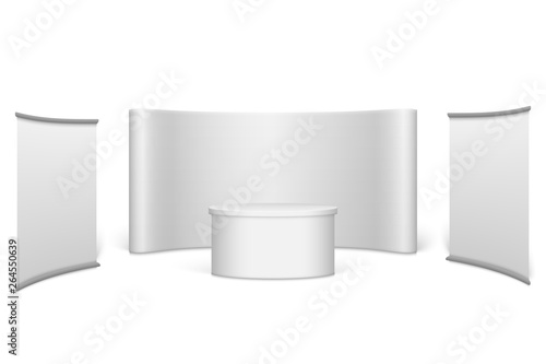 White blank trade show booth