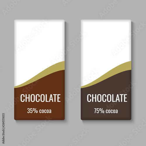 Realistic chocolate bar package template