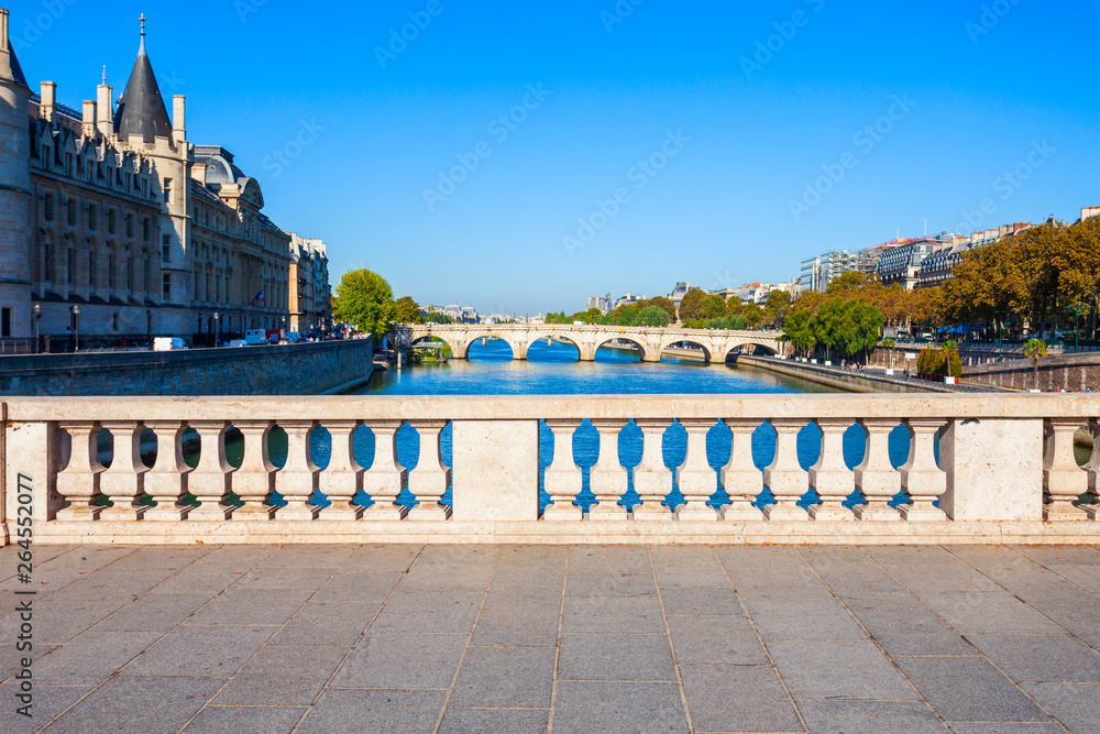 Fototapeta premium Bridge through Seine river, Paris
