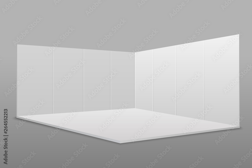 Fototapeta premium Biały pusty stojak wystawowy.