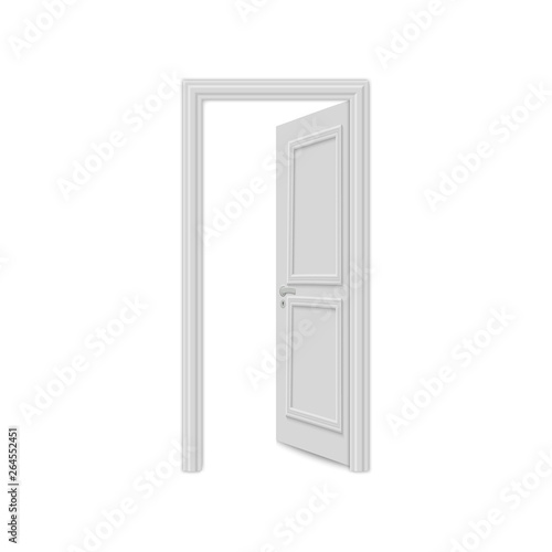 realistic door isolated on white background