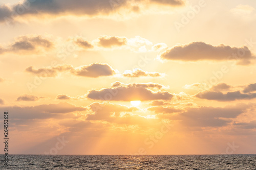 Sunset seen from the beach of Tel Aviv