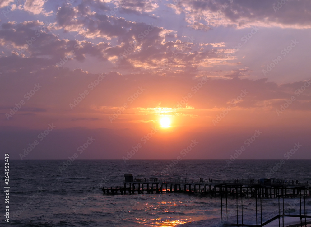 Fototapeta premium Sunset in Sochi town