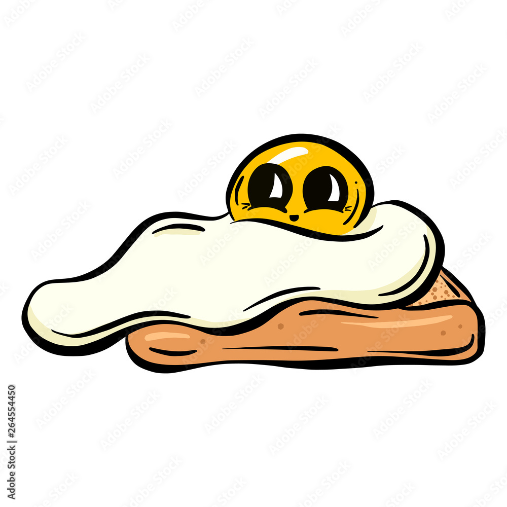 Cartoon Fried Boiled Egg Illustration Character Cartoon Fried Boiled Egg Illustration Character