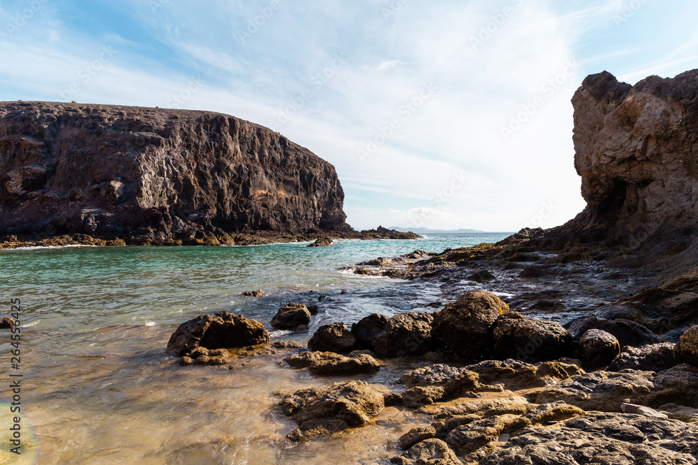 A view of a beach of Lanzarote, Canary Islands, Spain.