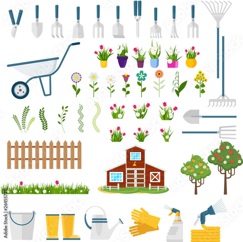 Big set of garden tools