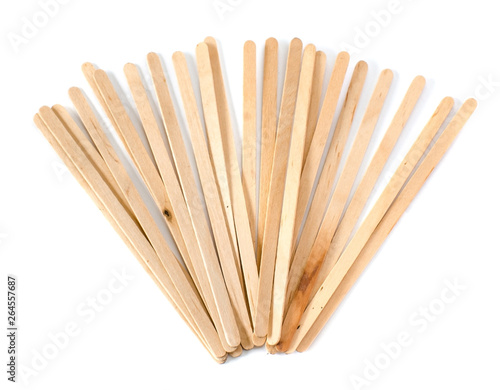 wooden coffee stick on white background
