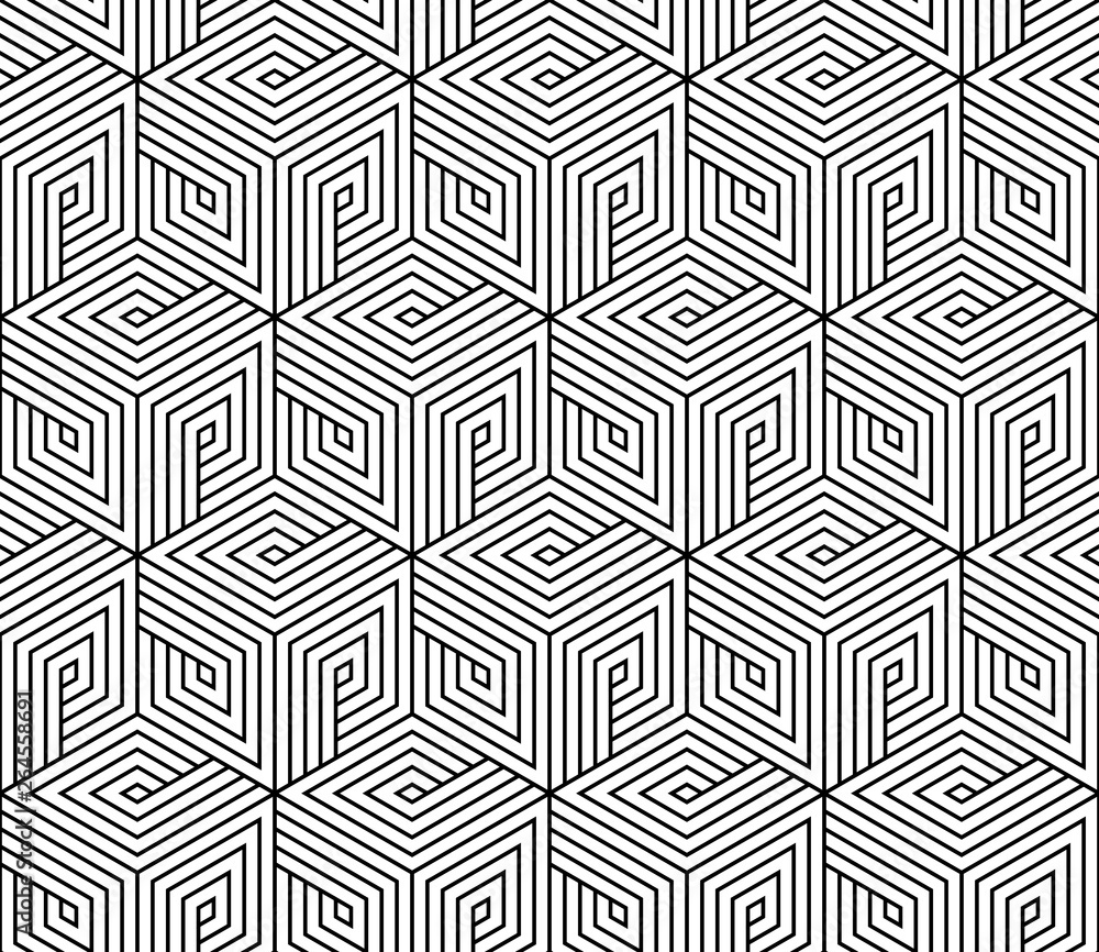 Abstract geometric pattern with stripes, lines. Seamless vector background. White and black ornament. Simple lattice graphic design Abstract geometric pattern with stripes, lines. Seamless vector background. White and black ornament. Simple lattice graphic design