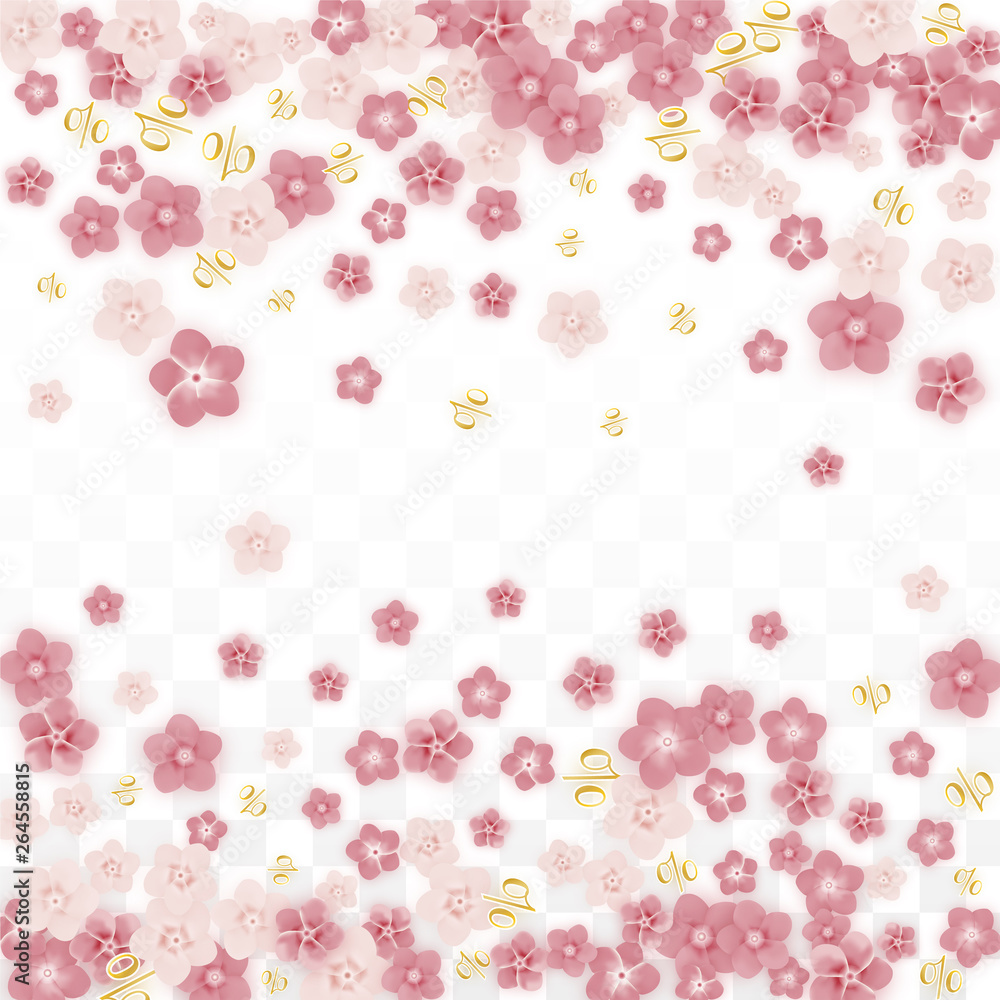 Vector Spring or Summer Sale Background with Flowers and Percent for Banner Design. Good for Special Hot Holiday Discount Offer, Black Friday, Fashion Promotion Action. Romantic Sakura Illustration. Vector Spring or Summer Sale Background with Flowers and Percent for Banner Design. Good for Special Hot Holiday Discount Offer, Black Friday, Fashion Promotion Action. Romantic Sakura Illustration.