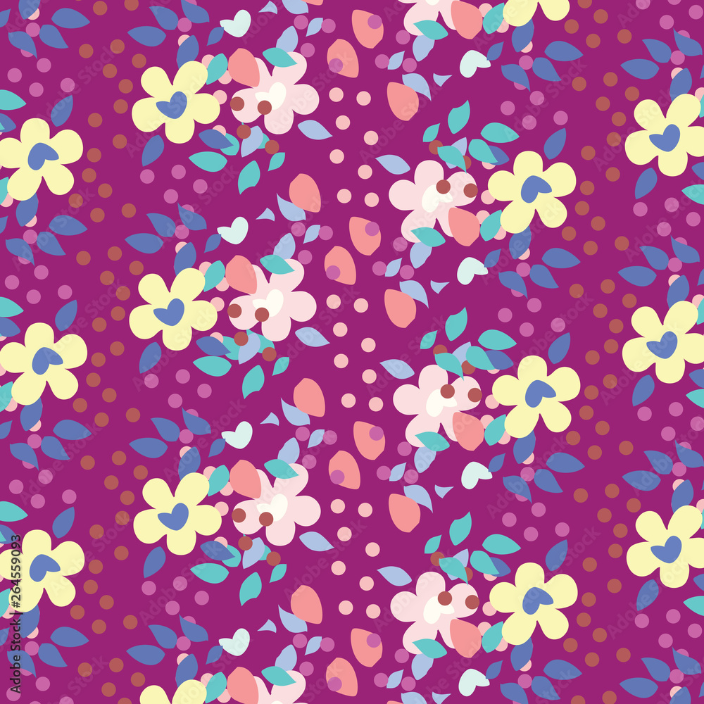 Fashionable pattern in small flowers. Floral background for textiles.