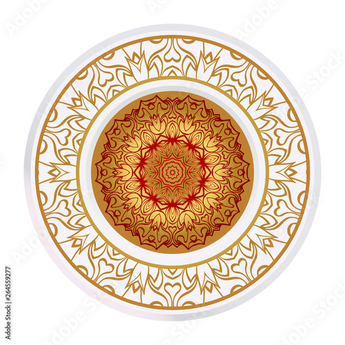 Fashion Print With Mandala Floral Ornament. Vector Illustration. Art Traditional, Islam, Arabic, Indian, Magazine, Elements With Mandala.