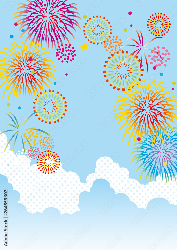 爽やかな花火のイラスト Stock ベクター Adobe Stock
