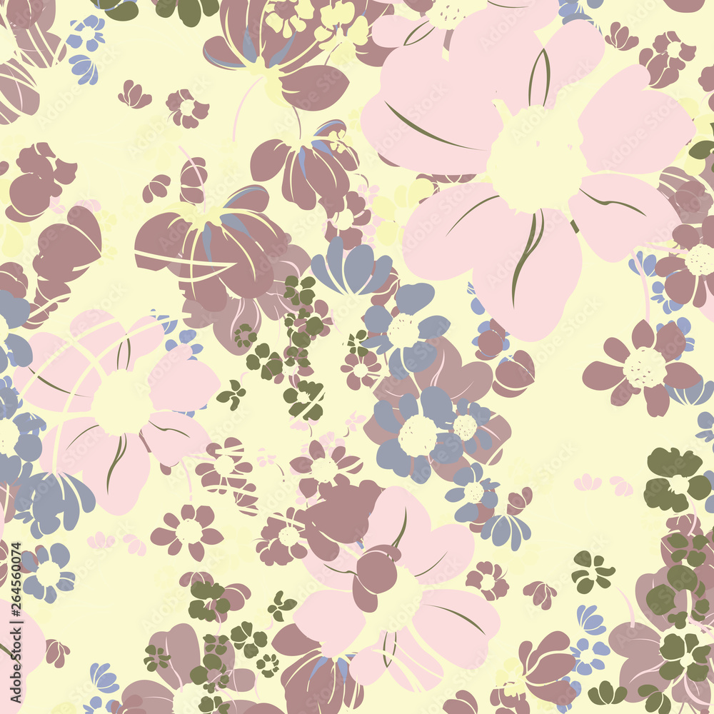 Floral bouquet pattern with small flowers and leaves