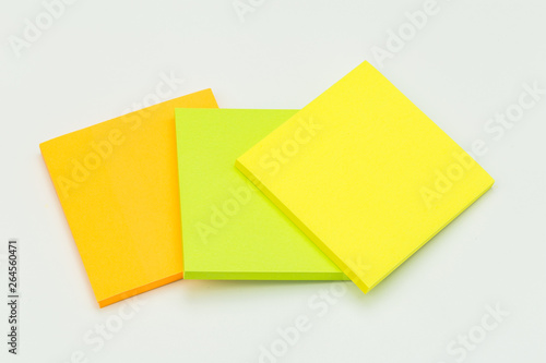 set of colour paper stick note on a white background