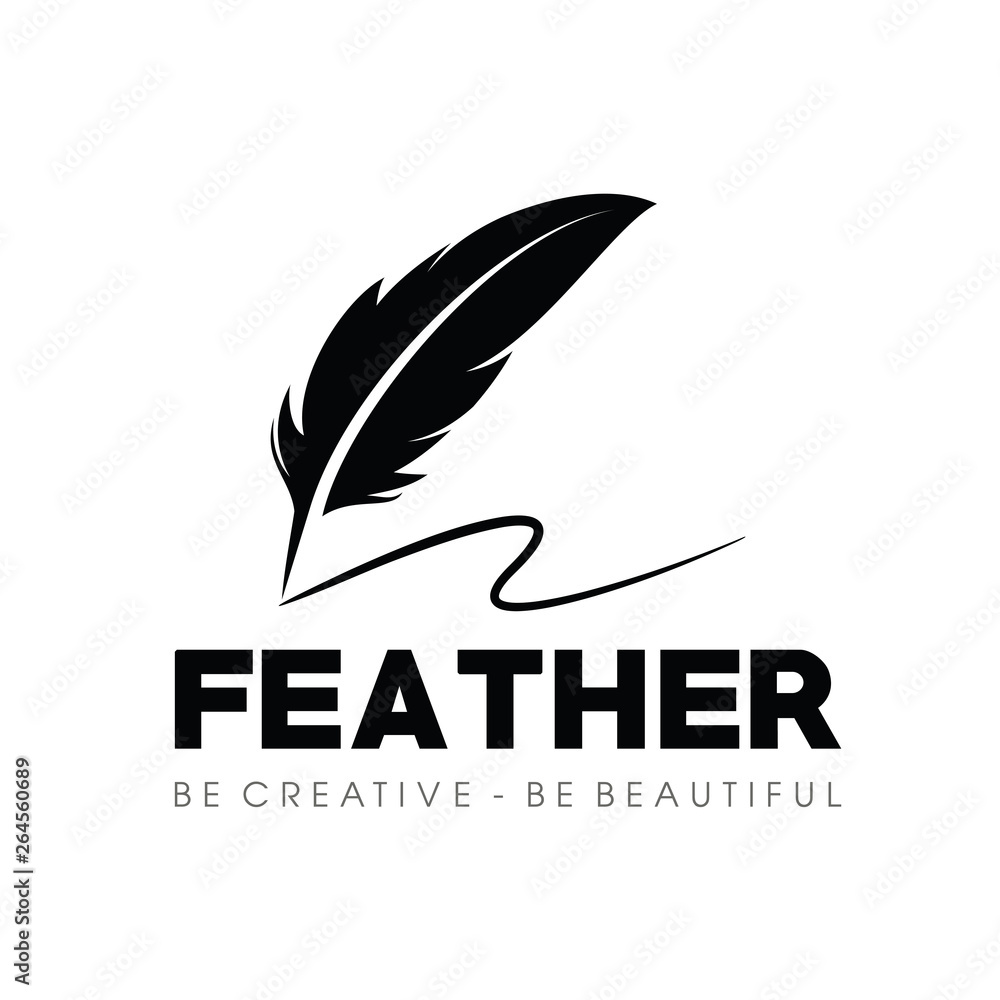 Pen and Feather Logo Vector Pen and Feather Logo Vector