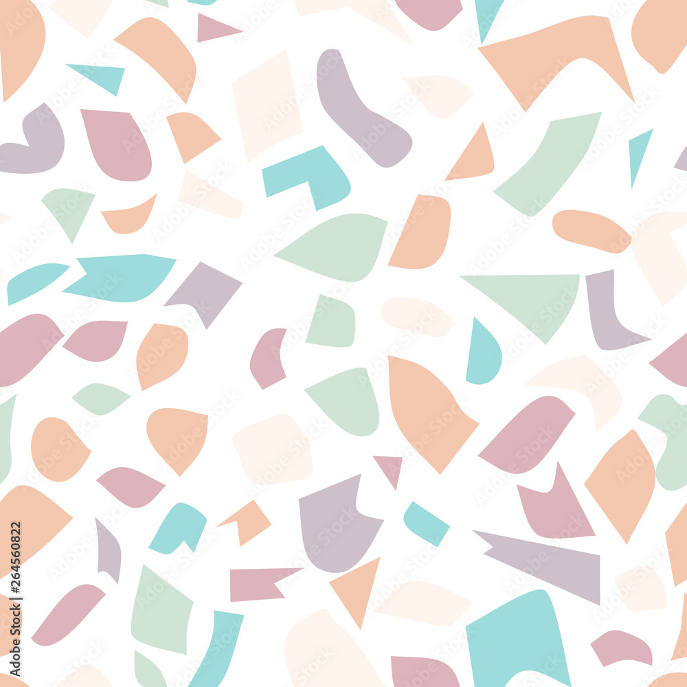 Terrazzo seamless pattern. Colorful vector background with abstract print. Ornament for fabric and interior design