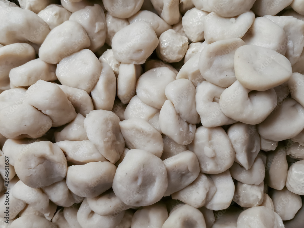 Top view of boiled fish balls with food snack, Thailand street food. Top view of boiled fish balls with food snack, Thailand street food.