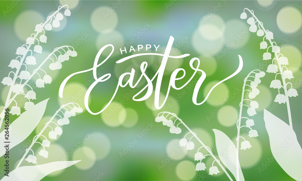 Happy Easter Card With Bokeh 