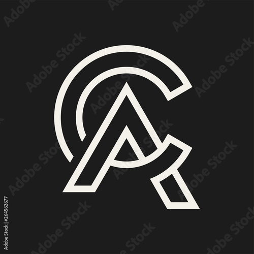 CA or AC Letter Initial Monogram. Minimal Geometric Creative Concept. Design Emblem Sign Template.