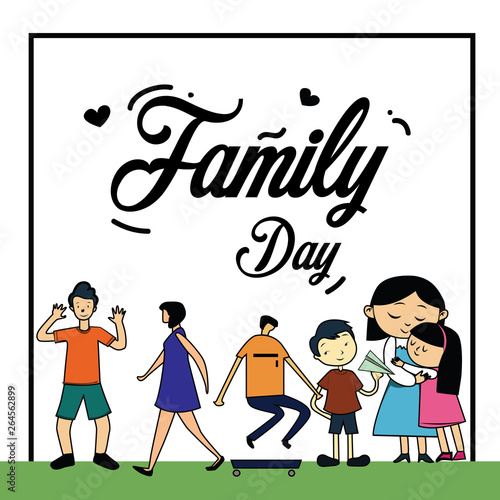 Happy Family Day Vector Template Design Illustration