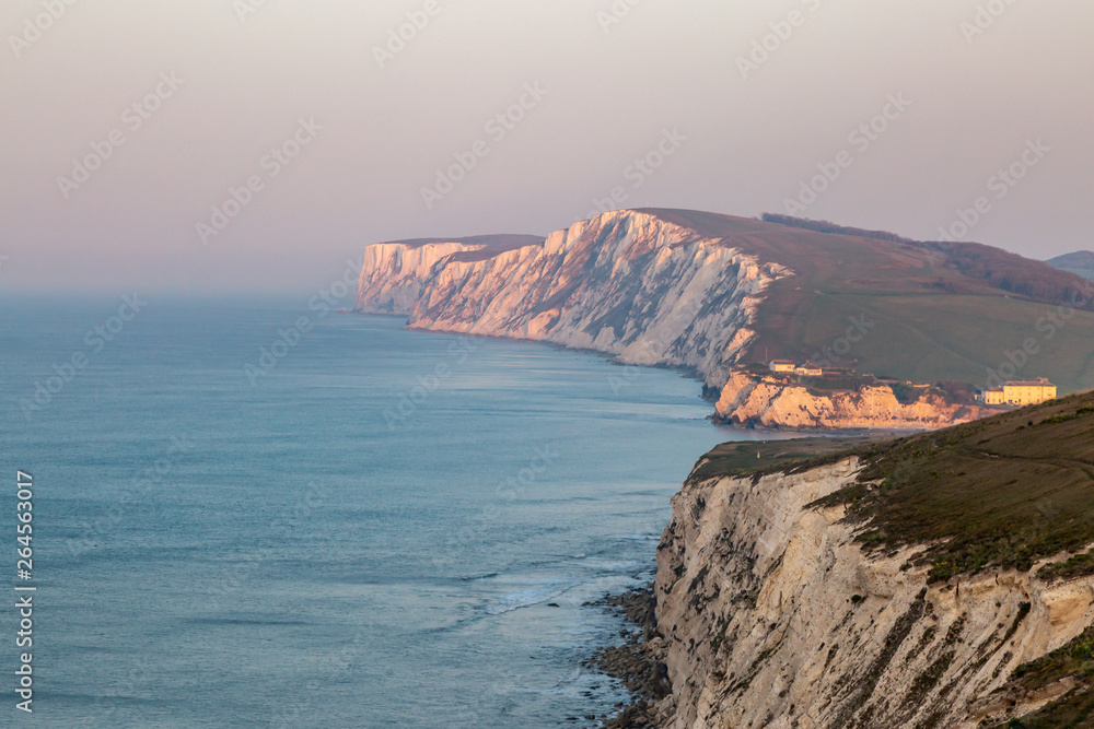 An Early Morning View of Coastal Cliffs on the Isle of Wight