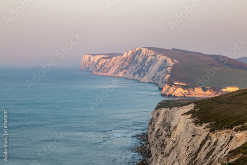 An Early Morning View of Coastal Cliffs on the Isle of Wight