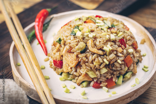 Chahan fried rice with chicken photo