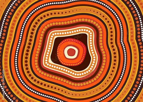 Illustration based on aboriginal style of dot  background.