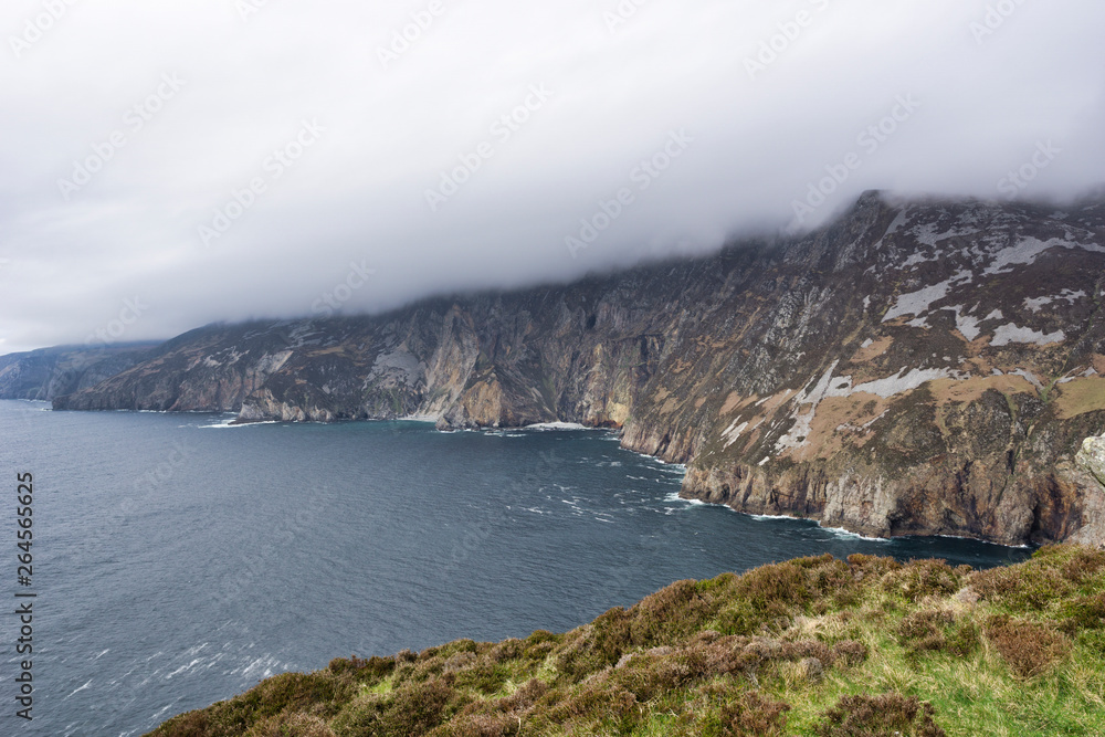 Slieve Liag is a mountain on the Atlantic coast of County Donegal, Ireland. At 596 metres
