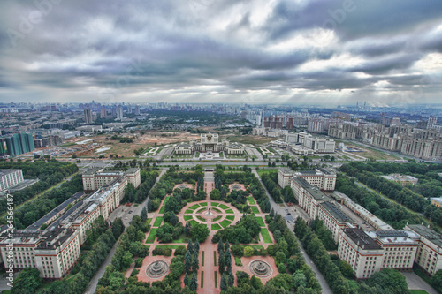 Panorama of Ramenki district and cloudy sky at summer in Moscow, Russia, view from MSU, August 2009 © Stanislaw Mikulski