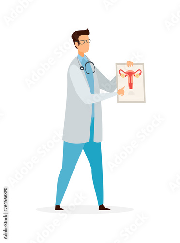 Gynecologist Profession Flat Vector Illustration