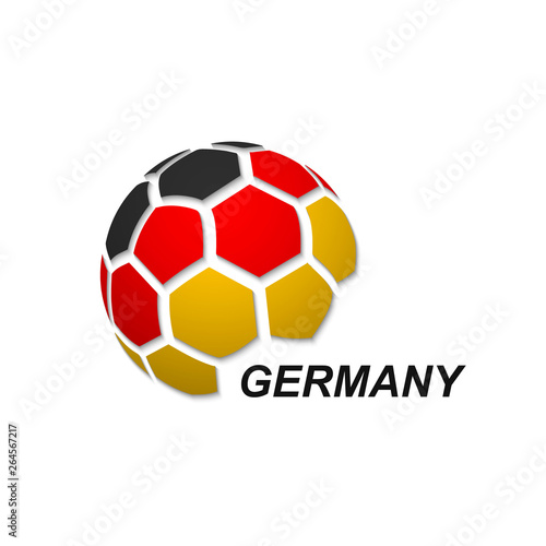 abstract soccer ball with national flag colors