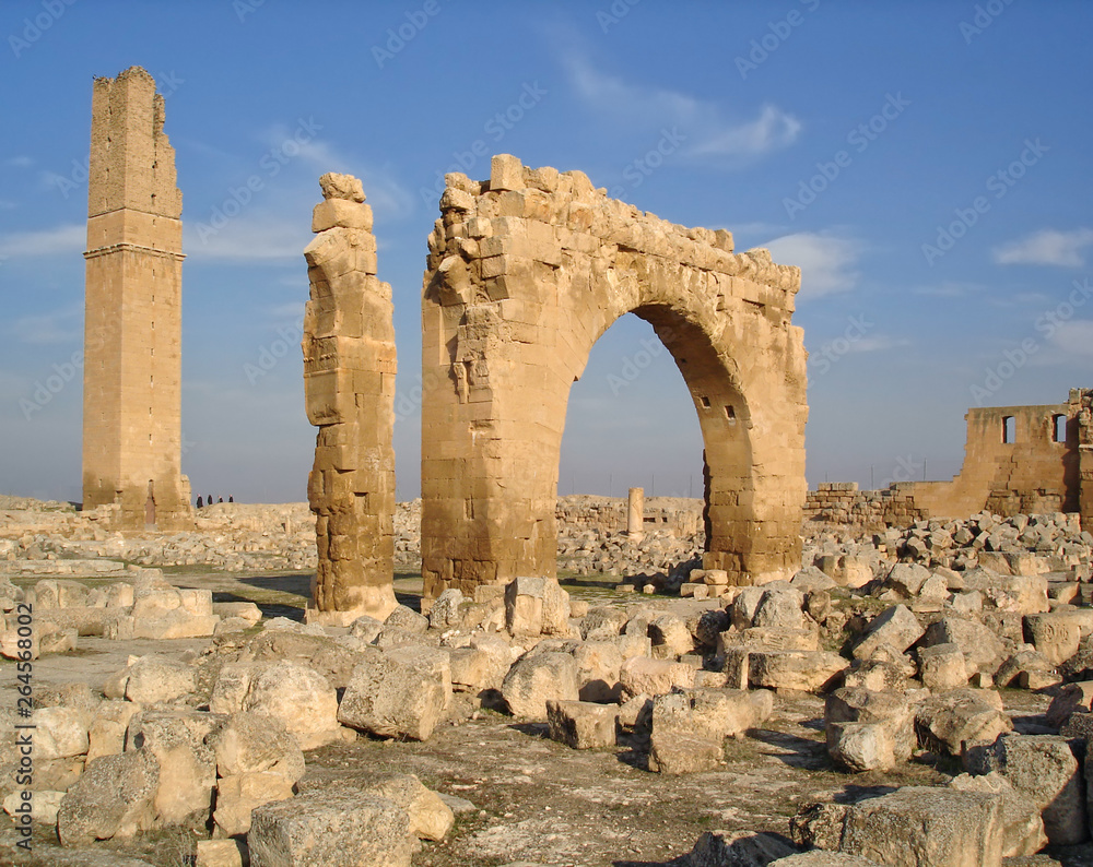 Ruins of Ulu Cami (The Great Mosque) in Harran, Turkey. This architectural monument is the oldest mosque in Anatolia and was built in 8th century