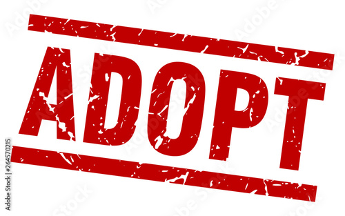 square grunge red adopt stamp