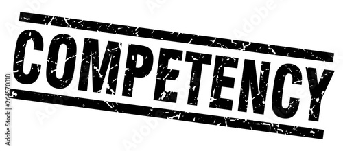 square grunge black competency stamp
