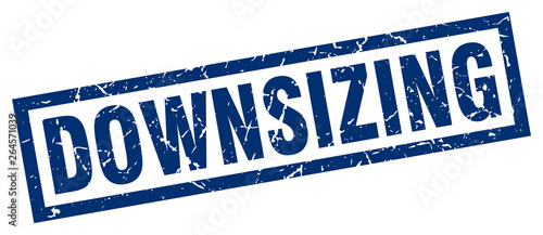 square grunge blue downsizing stamp