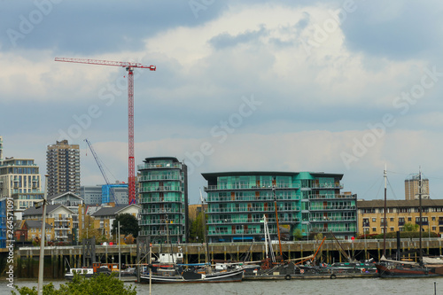 luxury apartments in front line on the river Thames in Wapping, London
