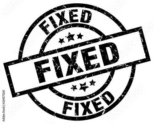 fixed round grunge black stamp