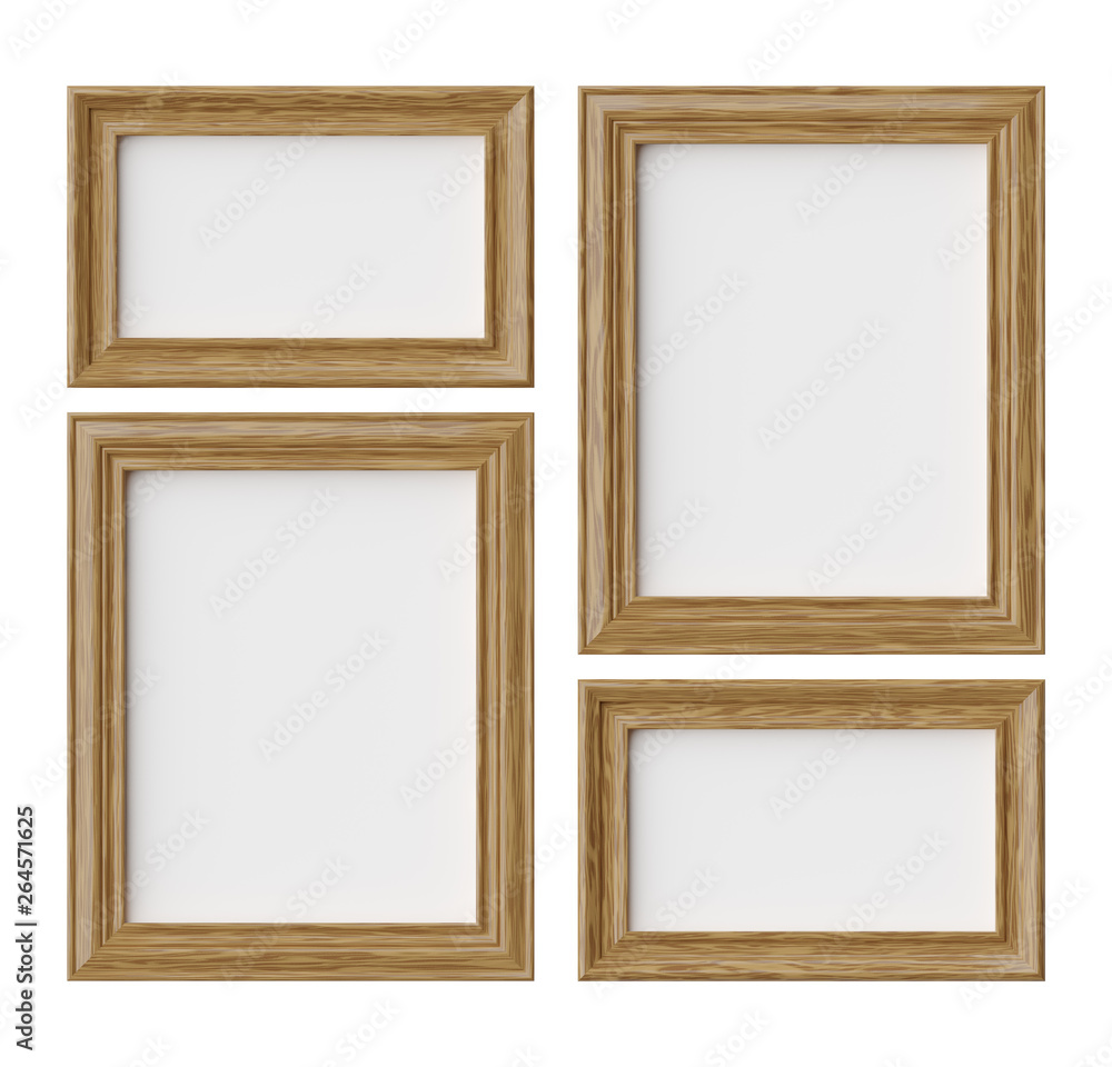 Wood frames for picture or photo isolated on white with shadows Wood frames for picture or photo isolated on white with shadows