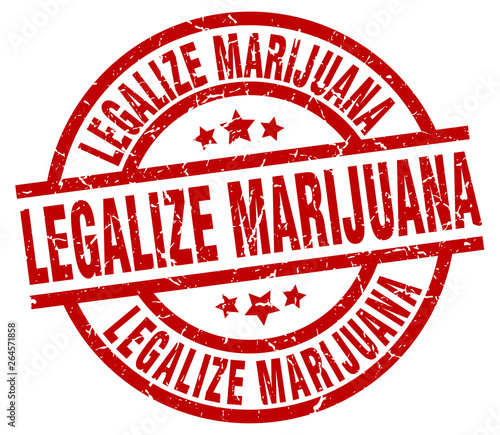 legalize marijuana round red grunge stamp
