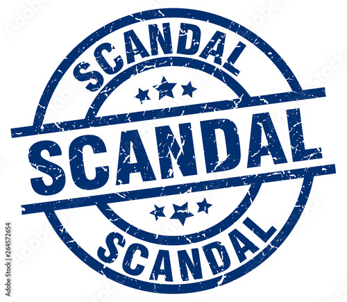 scandal blue round grunge stamp