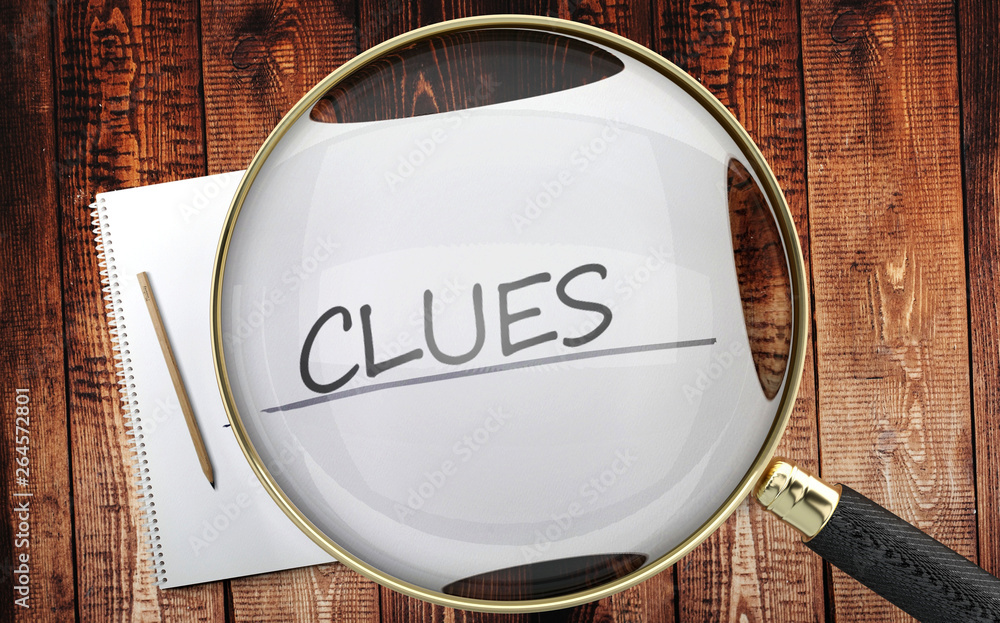 Poster, Print Study, learn and explore clues - pictured as a magnifying glass enlarging word c, 40x26.7 cm