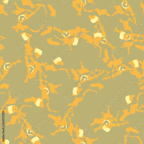 Desert camouflage of various shades of orange and yellow colors