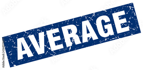 square grunge blue average stamp